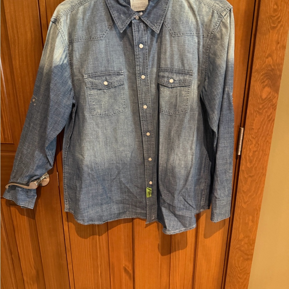 PD&C Navy Denim Shirt with Woven Label